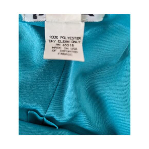 VTG Patra Dress Blue Water-Color Metallic Threading Tiered Size 18 Fairy 80s 90s - Picture 7 of 10